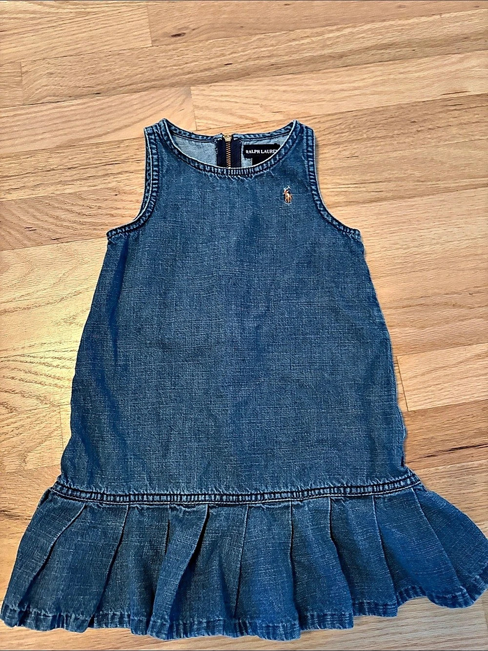 Ralph Lauren Girls' Denim Ruffle Dress Size 3T